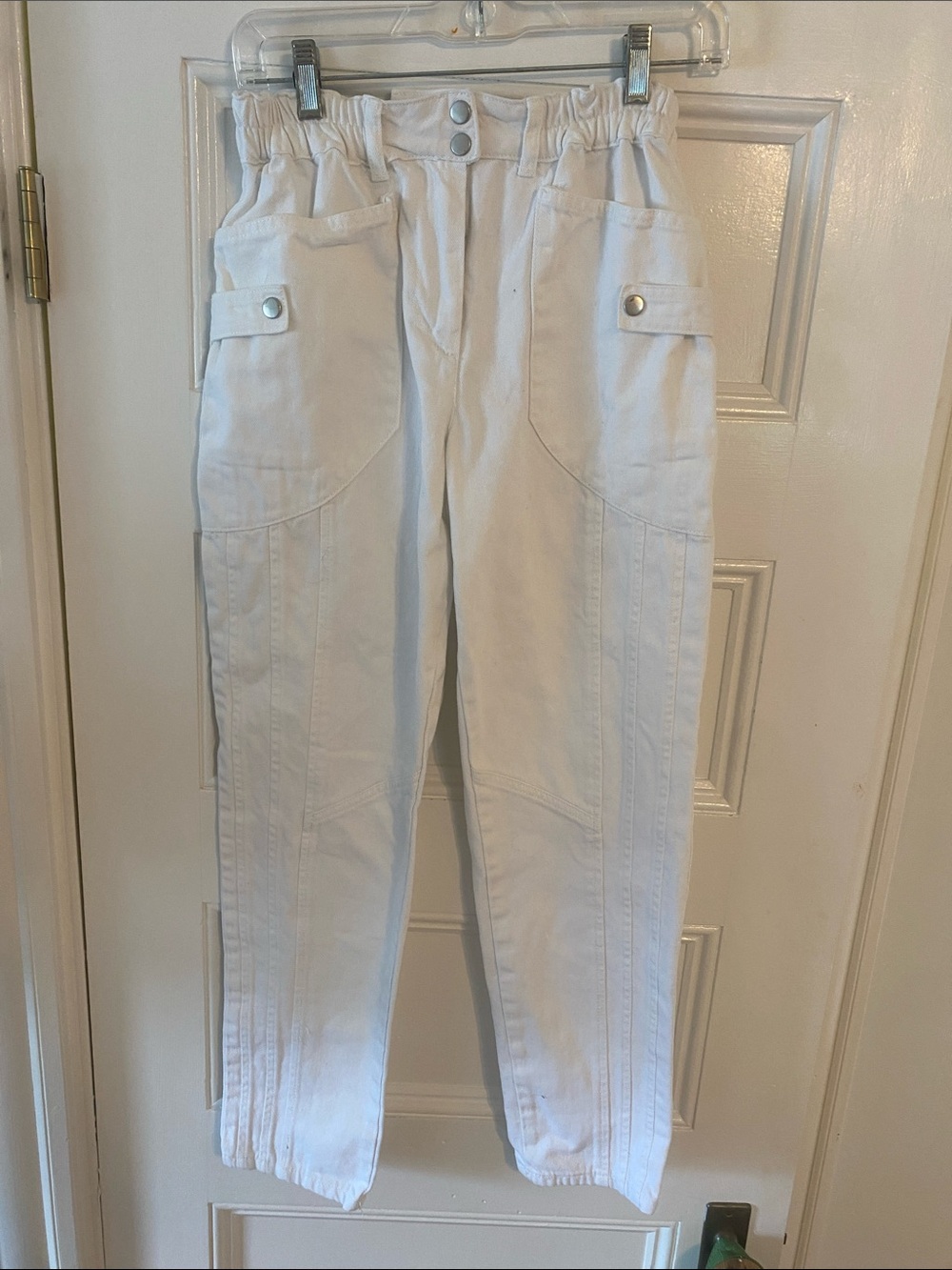 Abercrombie & Fitch White Boot Cut Utility Pants